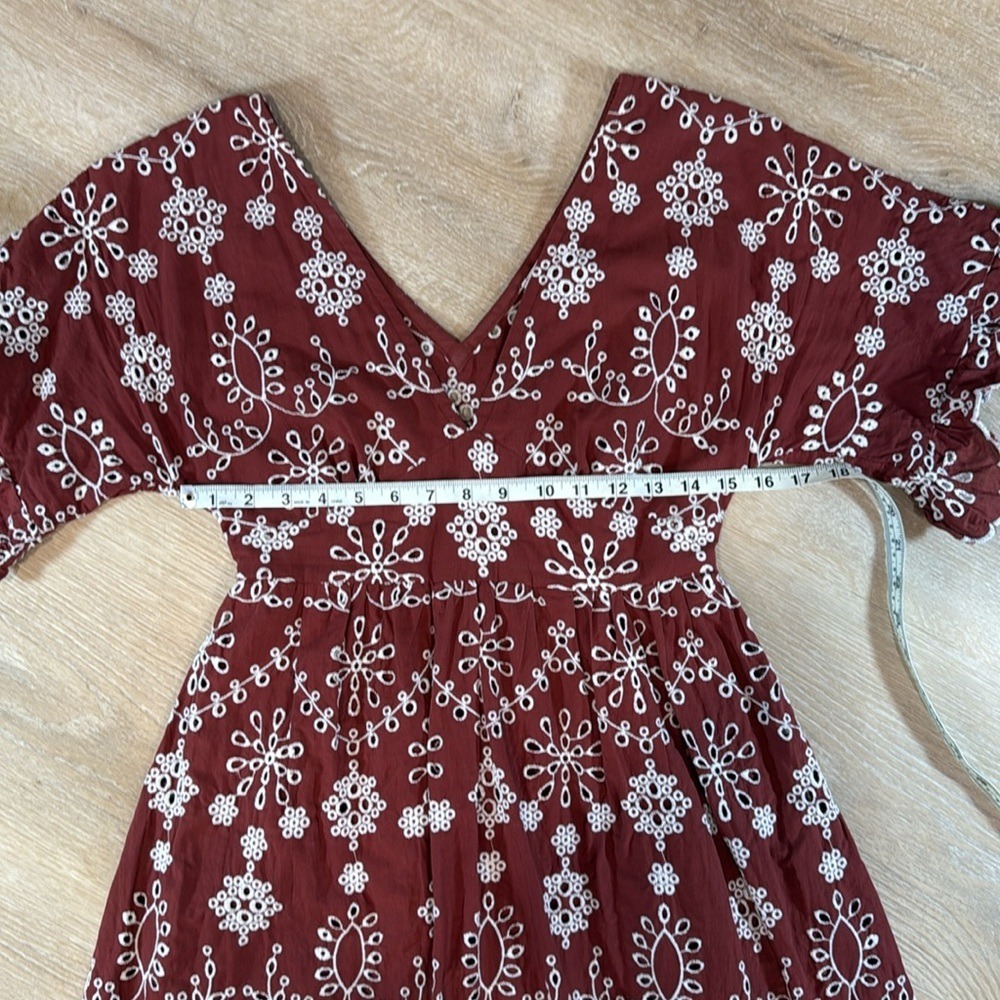 BB Dakota Steve Madden Womens Eyelet Sun Dress Size Small Cottagecore - Picture 6 of 9